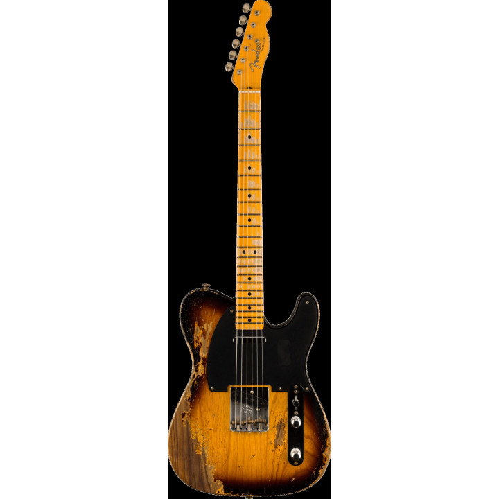 FENDER CUSTOM SHOP 1952 Telecaster Super Heavy Relic 1-Piece Quartersawn Maple Neck Aged 2-Color Sunburst